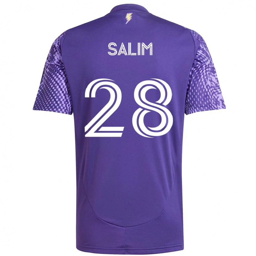 Danxen Hombre Camiseta Abdi Salim #28 Blanco Morado 1ª Equipación 2025/26 La Camisa