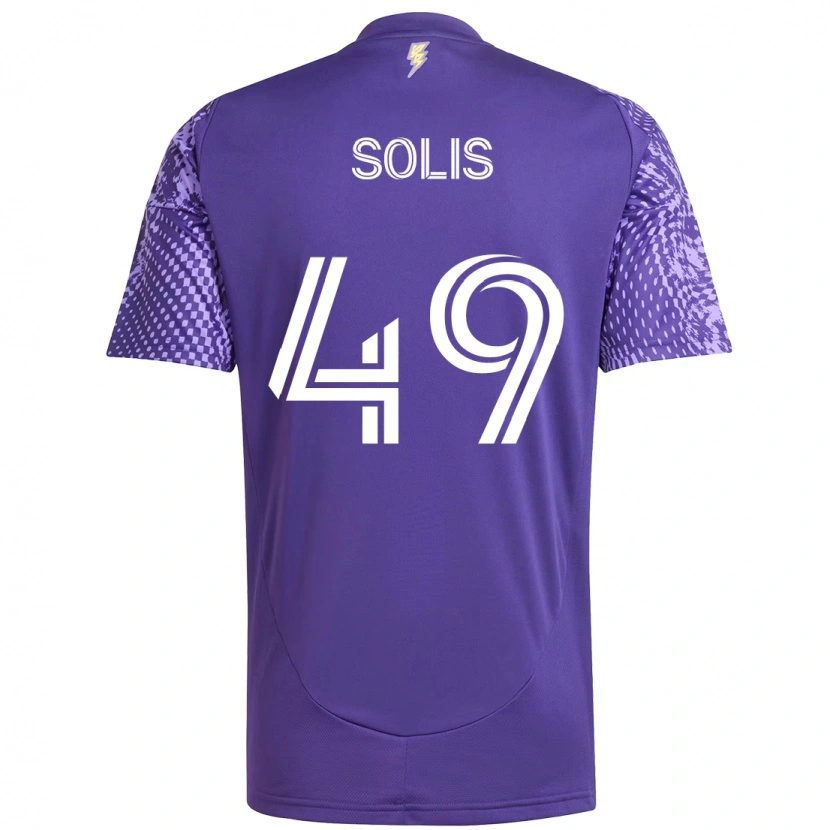 Danxen Hombre Camiseta Jhon Solís #49 Blanco Morado 1ª Equipación 2025/26 La Camisa