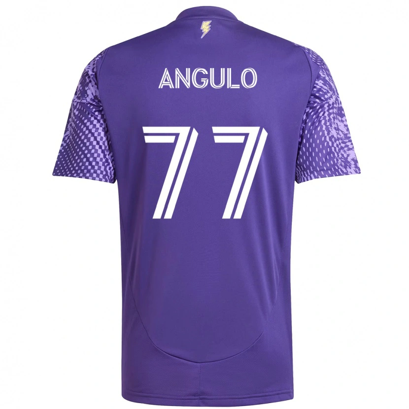 Danxen Hombre Camiseta Iván Angulo #77 Blanco Morado 1ª Equipación 2025/26 La Camisa