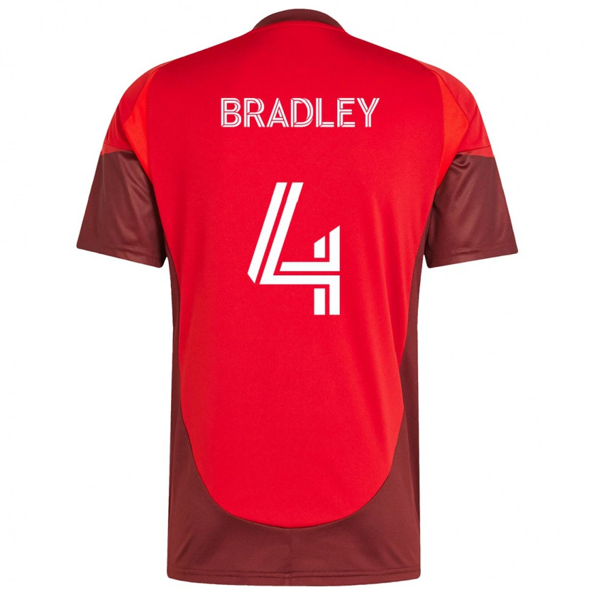 Danxen Hombre Camiseta Michael Bradley #4 Blanco Rojo 1ª Equipación 2025/26 La Camisa