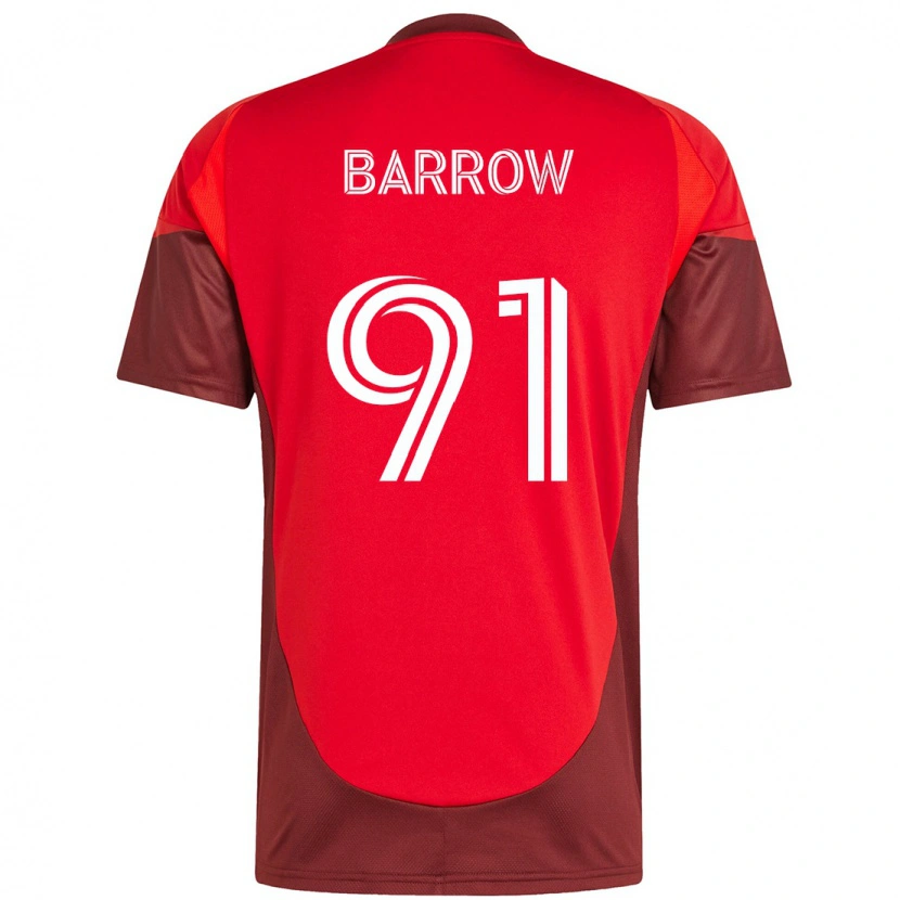Danxen Hombre Camiseta Dékwon Barrow #91 Blanco Rojo 1ª Equipación 2025/26 La Camisa