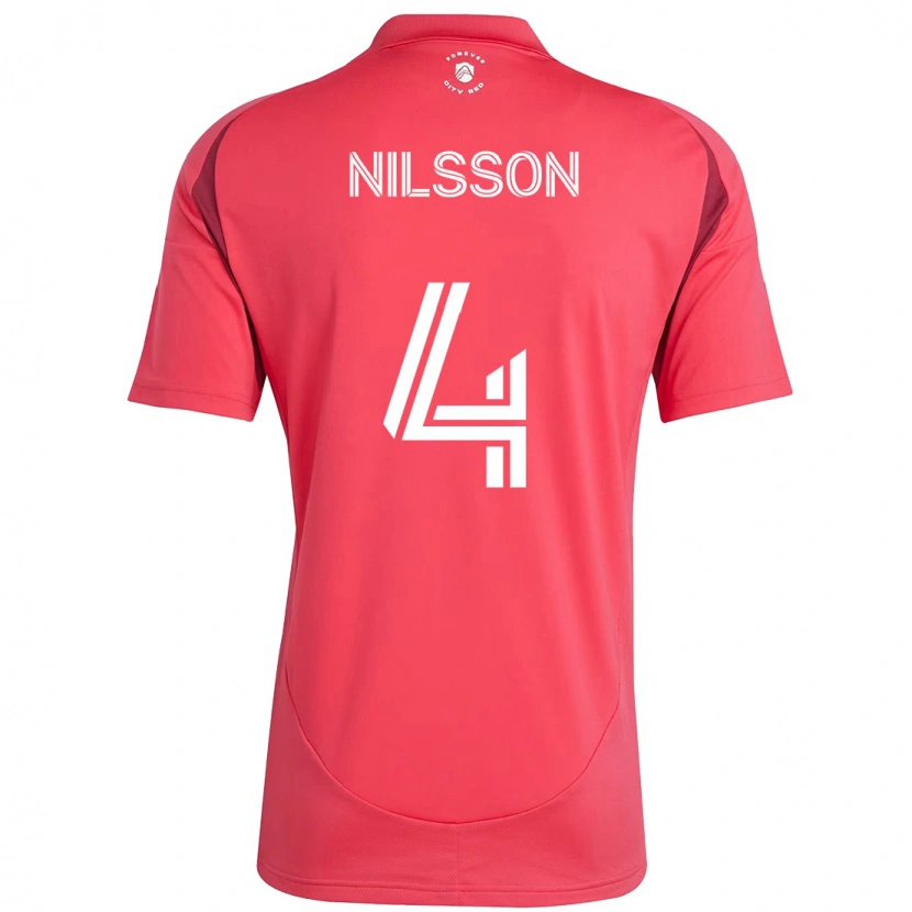 Danxen Hombre Camiseta Joakim Nilsson #4 Blanco Magenta 1ª Equipación 2025/26 La Camisa