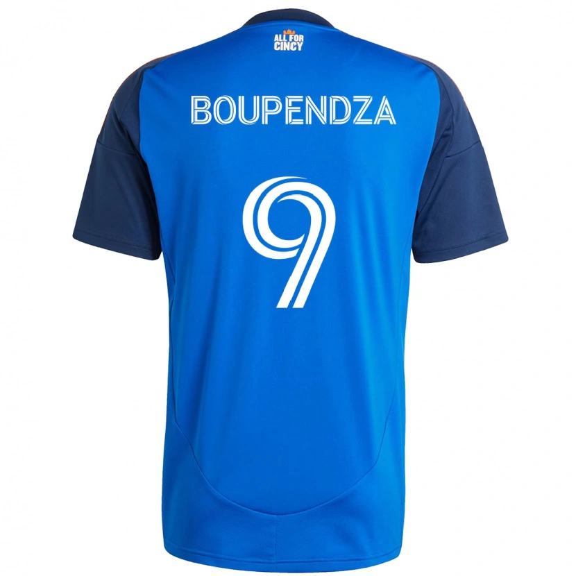 Danxen Hombre Camiseta Aaron Boupendza #9 Blanco Azul Naranja 1ª Equipación 2025/26 La Camisa