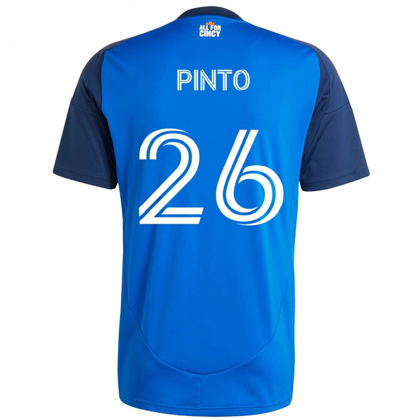 Danxen Hombre Camiseta Malik Pinto #26 Blanco Azul Naranja 1ª Equipación 2025/26 La Camisa