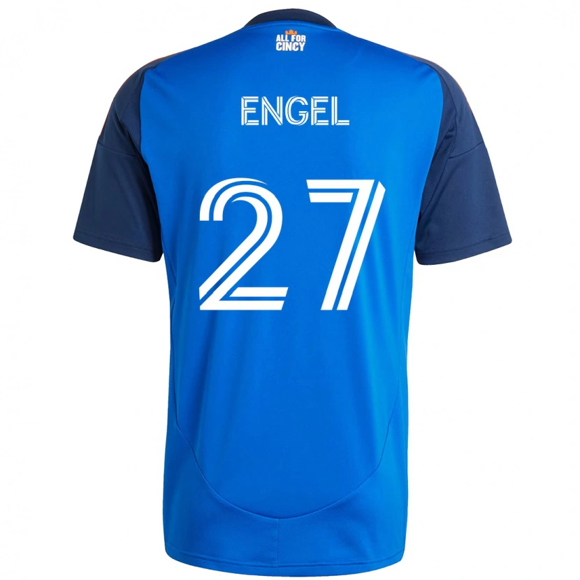 Danxen Hombre Camiseta Lukas Engel #27 Blanco Azul Naranja 1ª Equipación 2025/26 La Camisa