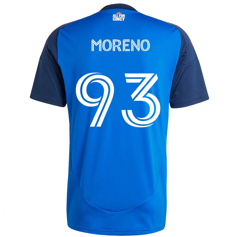 Danxen Hombre Camiseta Júnior Moreno #93 Blanco Azul Naranja 1ª Equipación 2025/26 La Camisa