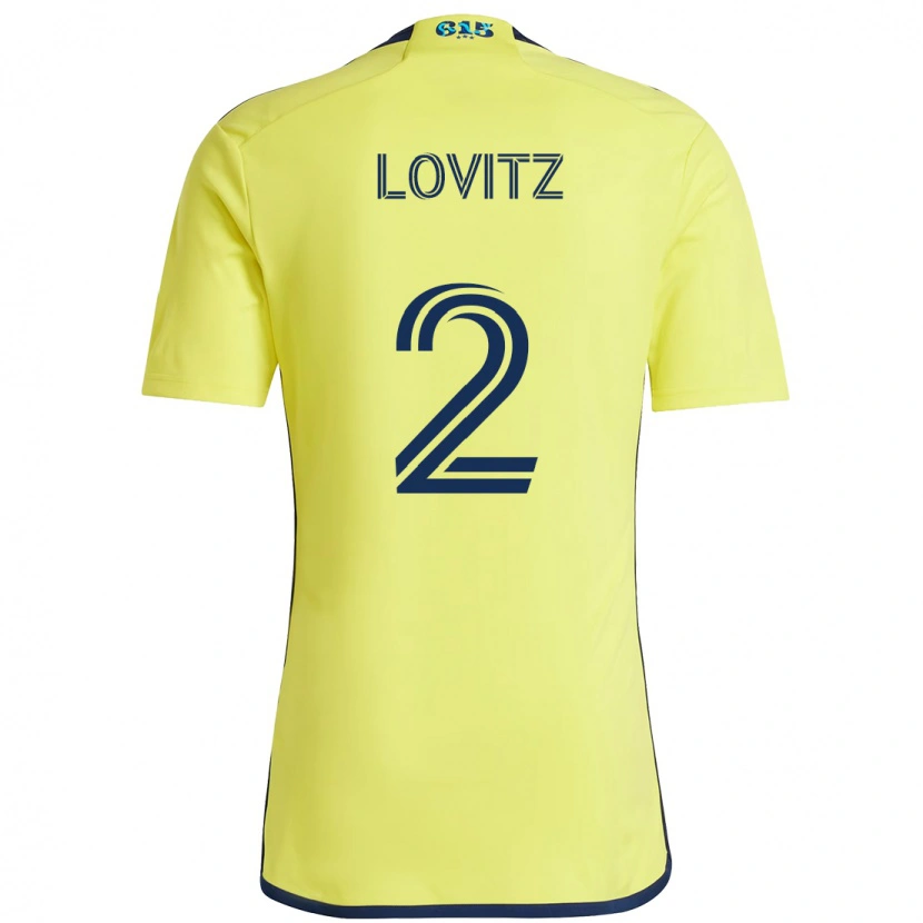 Danxen Hombre Camiseta Daniel Lovitz #2 Azul Marino Amarillo 1ª Equipación 2025/26 La Camisa
