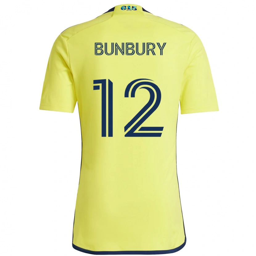Danxen Hombre Camiseta Teal Bunbury #12 Azul Marino Amarillo 1ª Equipación 2025/26 La Camisa