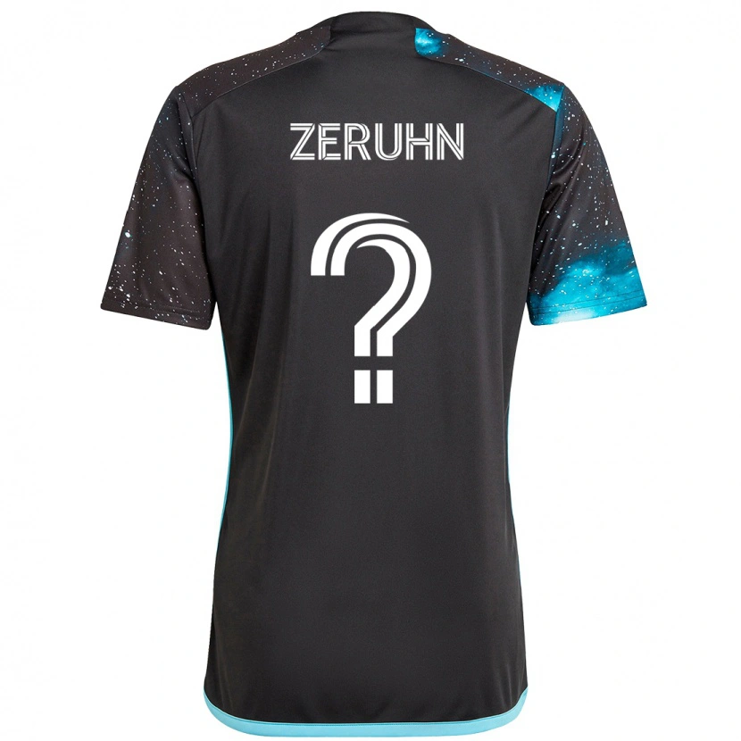 Danxen Hombre Camiseta Kai Zeruhn #0 Negro Azul 1ª Equipación 2025/26 La Camisa