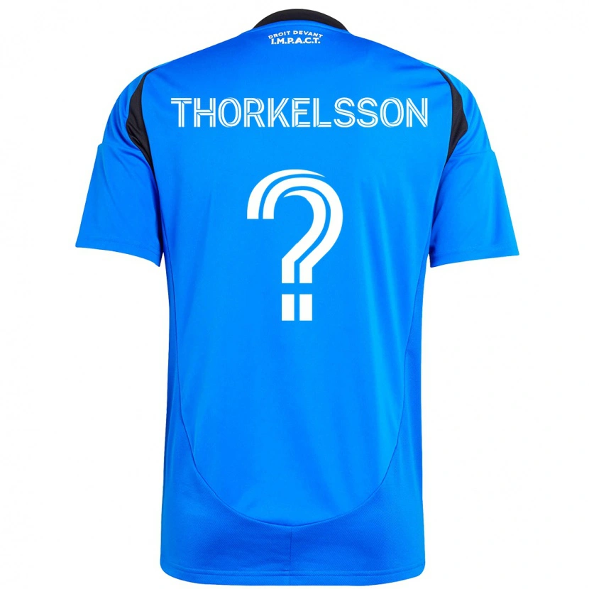 Danxen Hombre Camiseta Róbert Orri Thorkelsson #0 Azul Oscuro Negro 1ª Equipación 2025/26 La Camisa