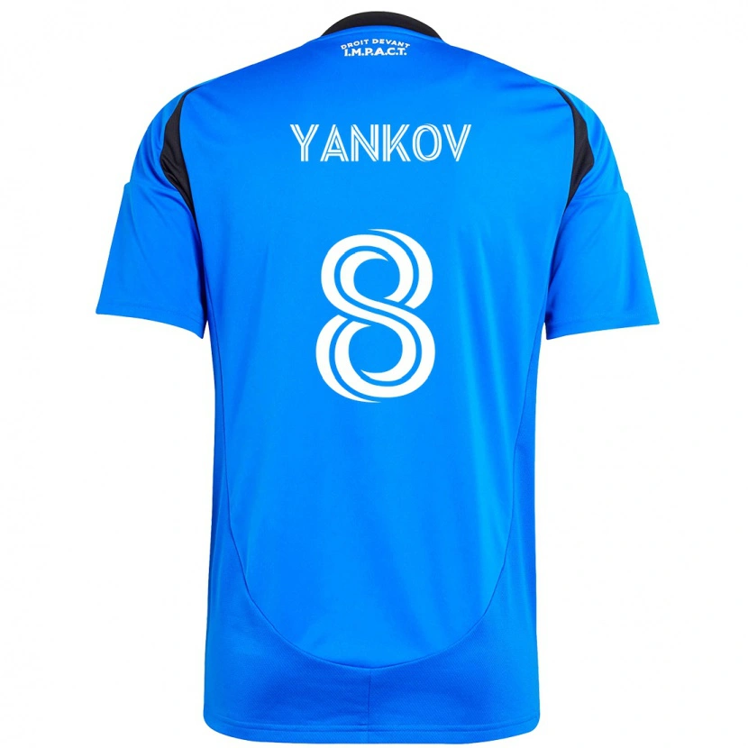 Danxen Hombre Camiseta Dominik Yankov #8 Azul Oscuro Negro 1ª Equipación 2025/26 La Camisa