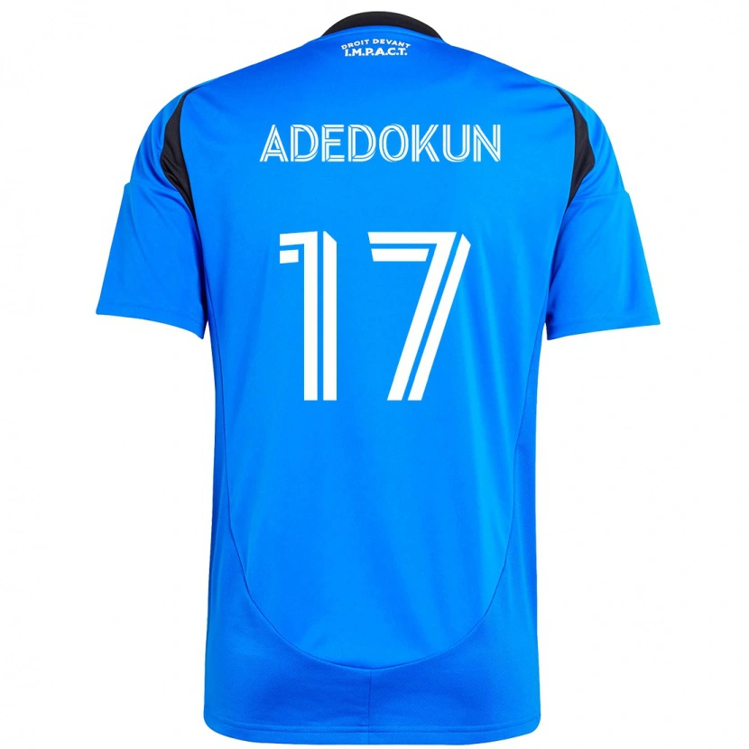 Danxen Hombre Camiseta Michael Adedokun #17 Azul Oscuro Negro 1ª Equipación 2025/26 La Camisa