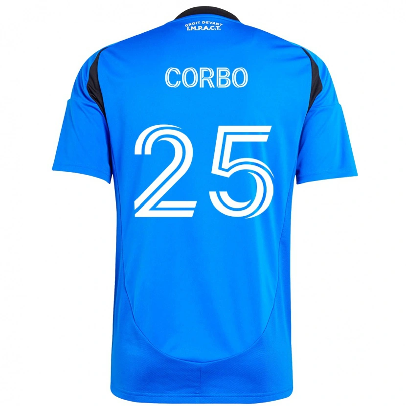 Danxen Hombre Camiseta Gabriele Corbo #25 Azul Oscuro Negro 1ª Equipación 2025/26 La Camisa