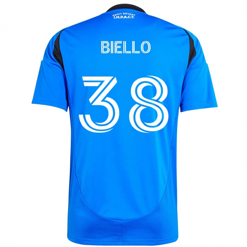 Danxen Hombre Camiseta Alessandro Biello #38 Azul Oscuro Negro 1ª Equipación 2025/26 La Camisa