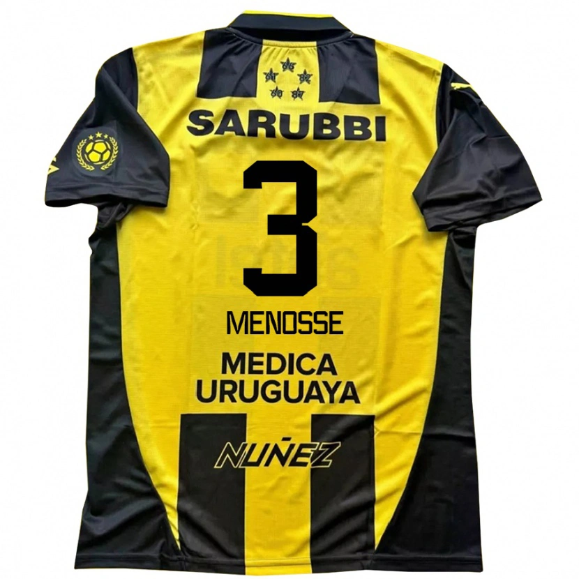 Danxen Hombre Camiseta Hernán Menosse #3 Negro Amarillo 1ª Equipación 2025/26 La Camisa