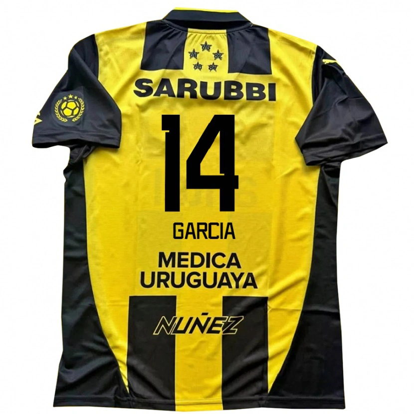 Danxen Hombre Camiseta Damián García #14 Amarillo Negro 1ª Equipación 2025/26 La Camisa