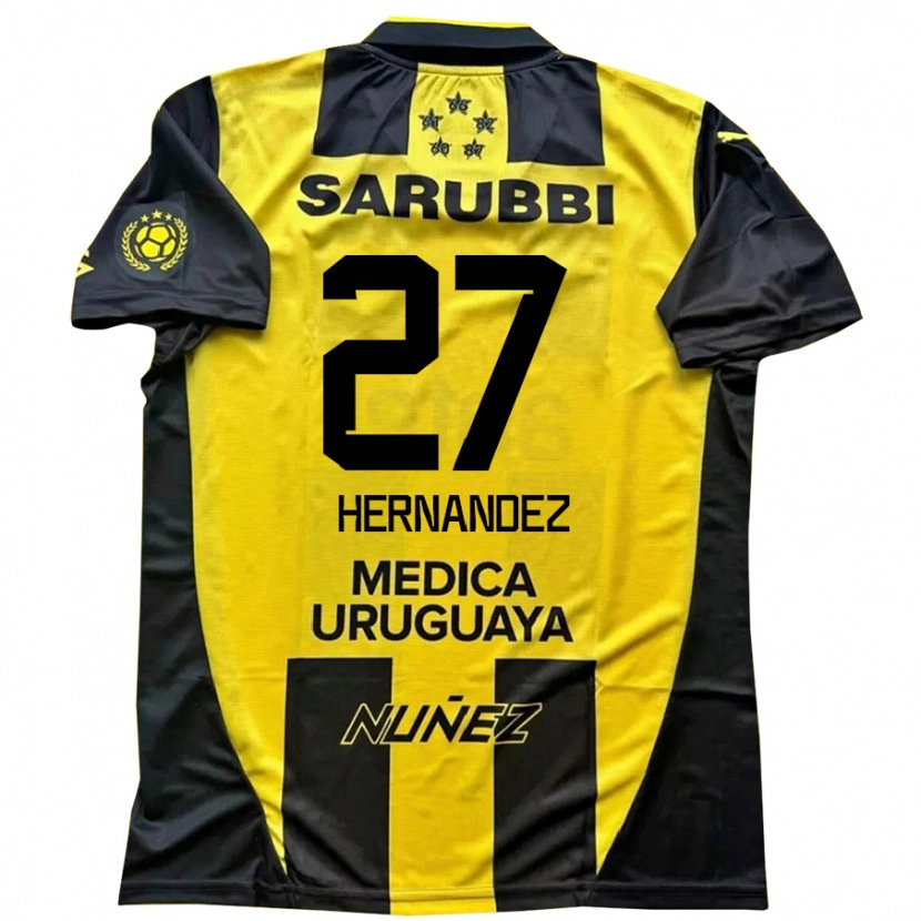 Danxen Hombre Camiseta Lucas Hernández #27 Negro Amarillo 1ª Equipación 2025/26 La Camisa