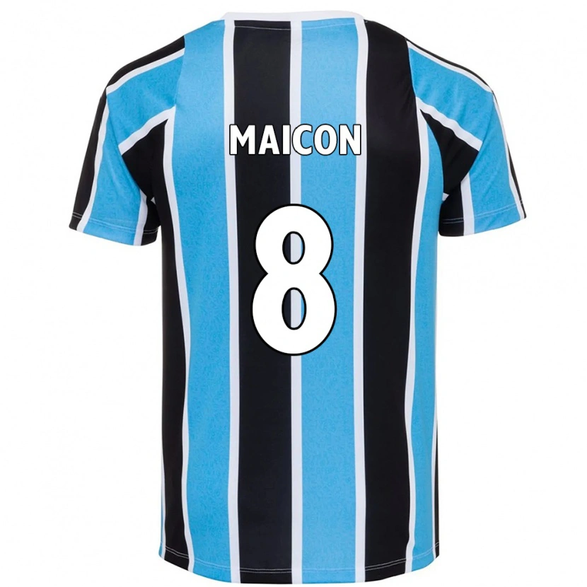 Danxen Hombre Camiseta Maicon #8 Blanco Azul 1ª Equipación 2025/26 La Camisa