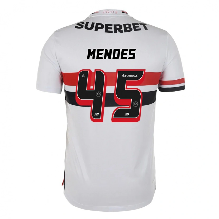 Danxen Hombre Camiseta Nathan Mendes #45 Negro Rojo 1ª Equipación 2025/26 La Camisa
