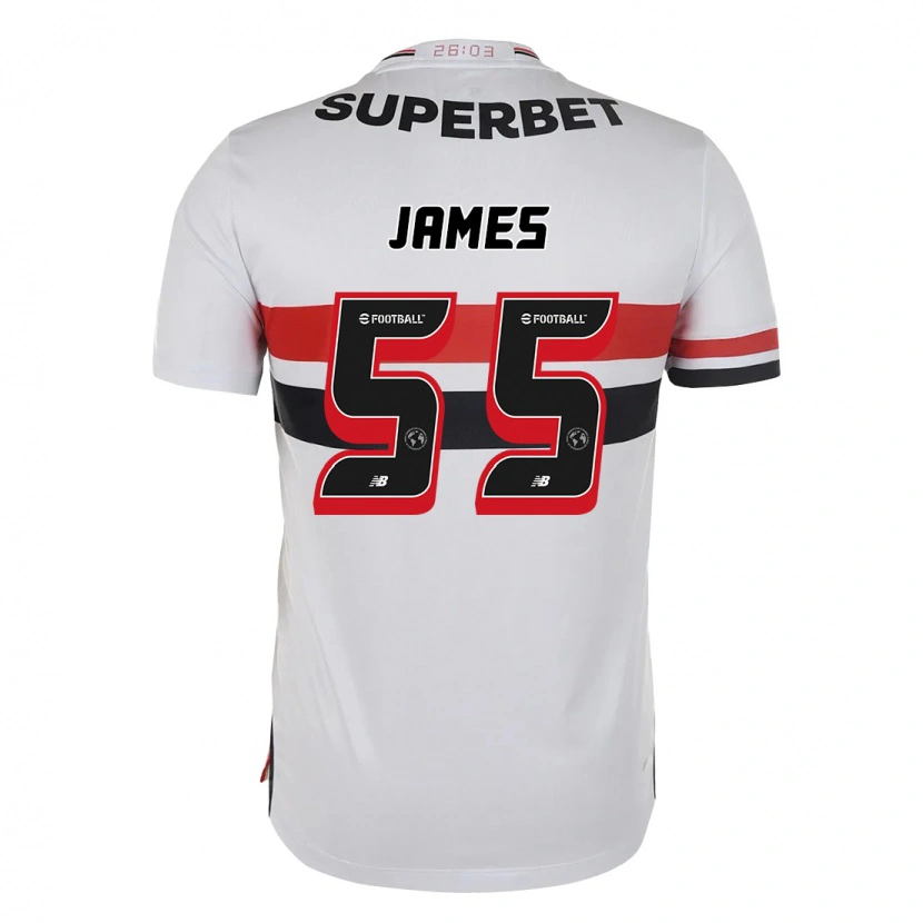 Danxen Hombre Camiseta James Rodriguez #55 Negro Rojo 1ª Equipación 2025/26 La Camisa