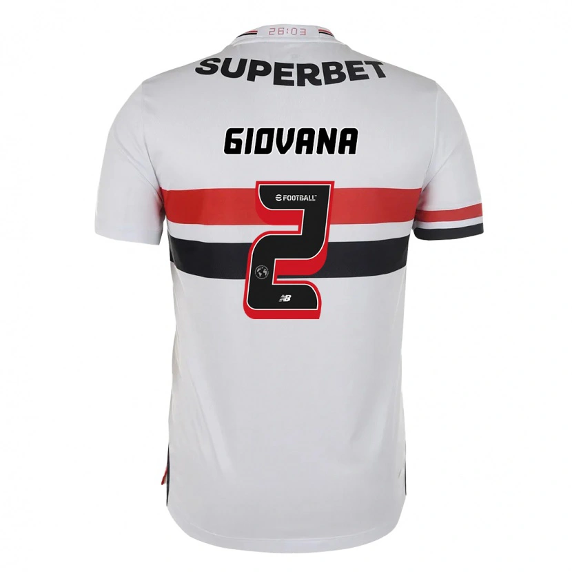 Danxen Hombre Camiseta Giovana #2 Rojo Negro Blanco 1ª Equipación 2025/26 La Camisa