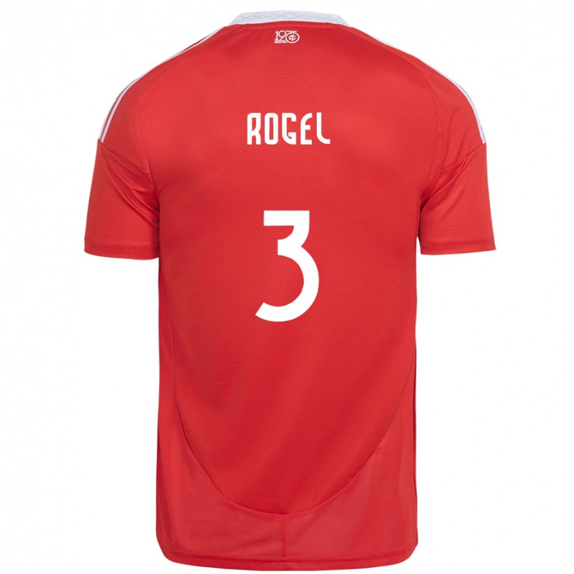 Danxen Hombre Camiseta Agustín Rogel #3 Blanco Rojo 1ª Equipación 2025/26 La Camisa