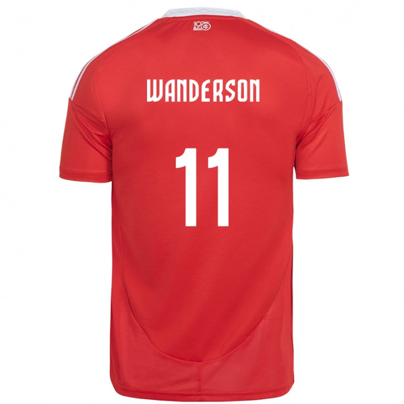 Danxen Hombre Camiseta Wanderson #11 Blanco Rojo 1ª Equipación 2025/26 La Camisa