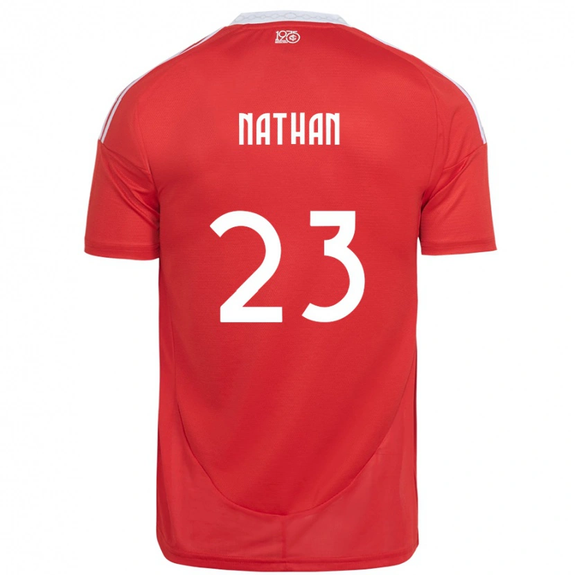 Danxen Hombre Camiseta Nathan #23 Blanco Rojo 1ª Equipación 2025/26 La Camisa