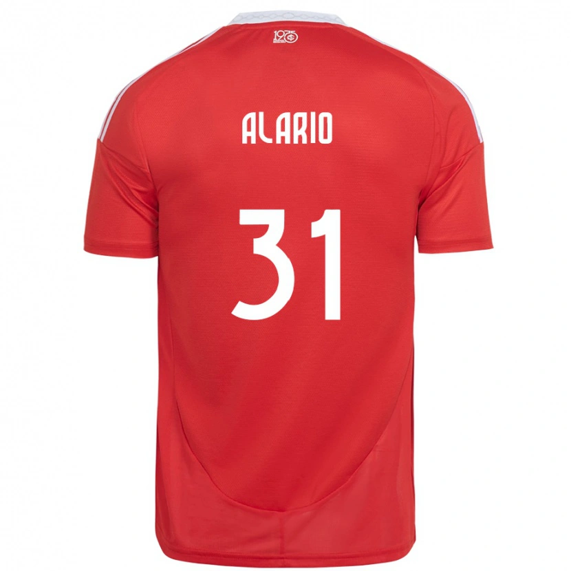Danxen Hombre Camiseta Lucas Alario #31 Blanco Rojo 1ª Equipación 2025/26 La Camisa