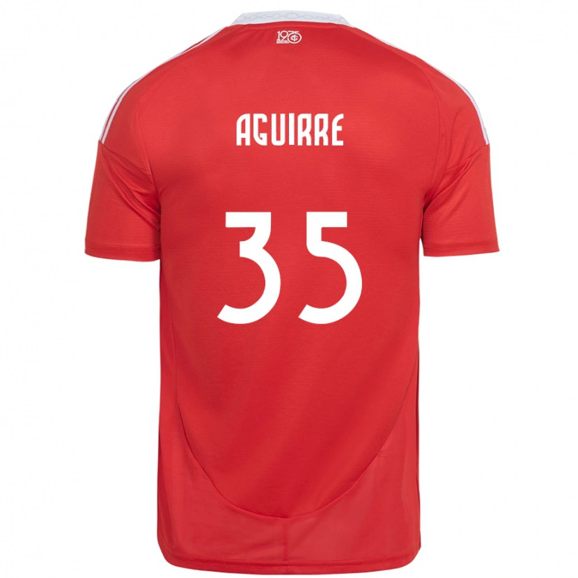 Danxen Hombre Camiseta Braian Aguirre #35 Blanco Rojo 1ª Equipación 2025/26 La Camisa