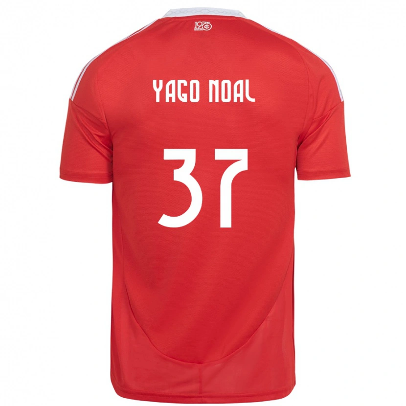 Danxen Hombre Camiseta Yago Noal #37 Blanco Rojo 1ª Equipación 2025/26 La Camisa