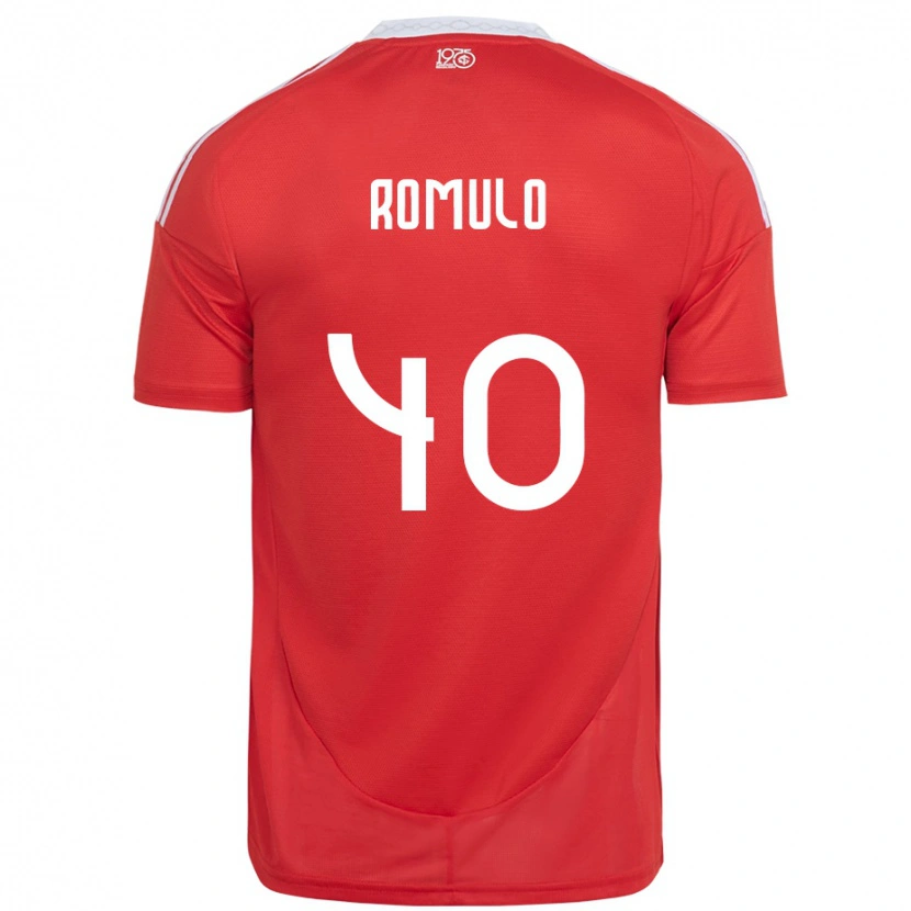 Danxen Hombre Camiseta Rômulo #40 Blanco Rojo 1ª Equipación 2025/26 La Camisa
