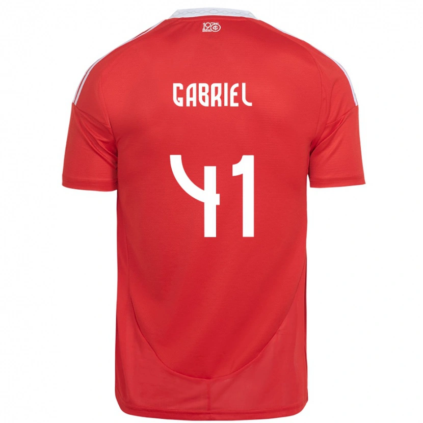 Danxen Hombre Camiseta Victor Gabriel #41 Rojo Blanco 1ª Equipación 2025/26 La Camisa