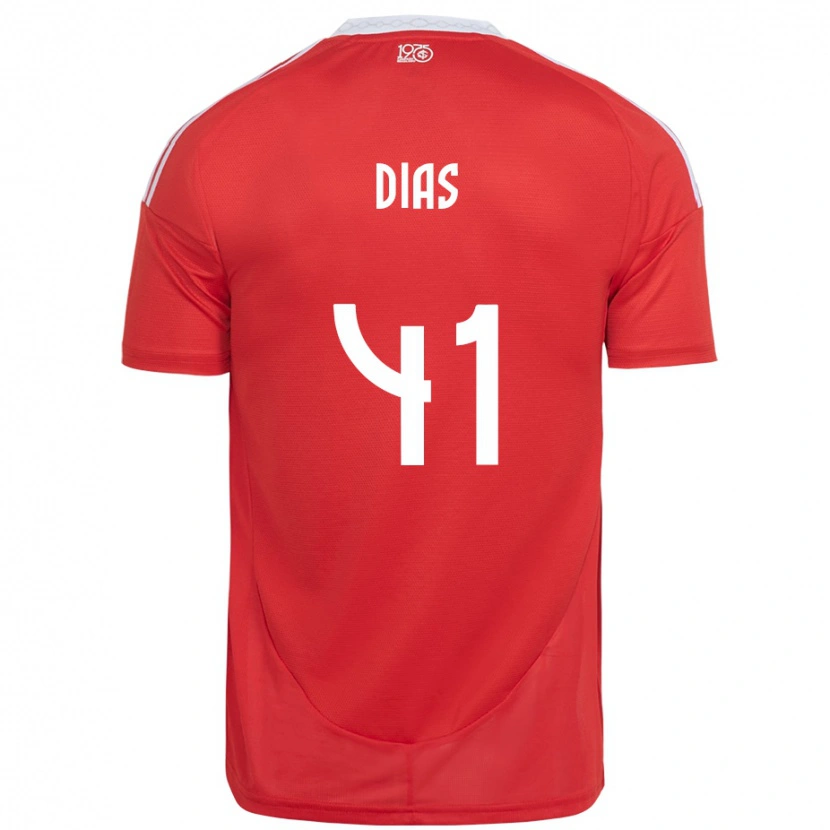 Danxen Hombre Camiseta Matheus Dias #41 Blanco Rojo 1ª Equipación 2025/26 La Camisa