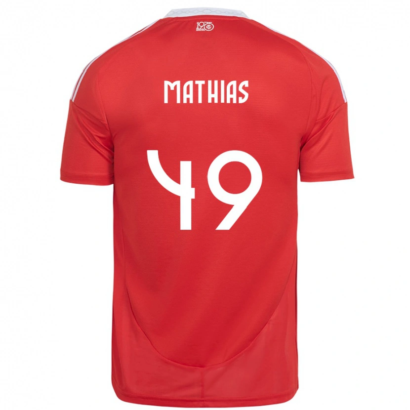 Danxen Hombre Camiseta Ricardo Mathias #49 Blanco Rojo 1ª Equipación 2025/26 La Camisa