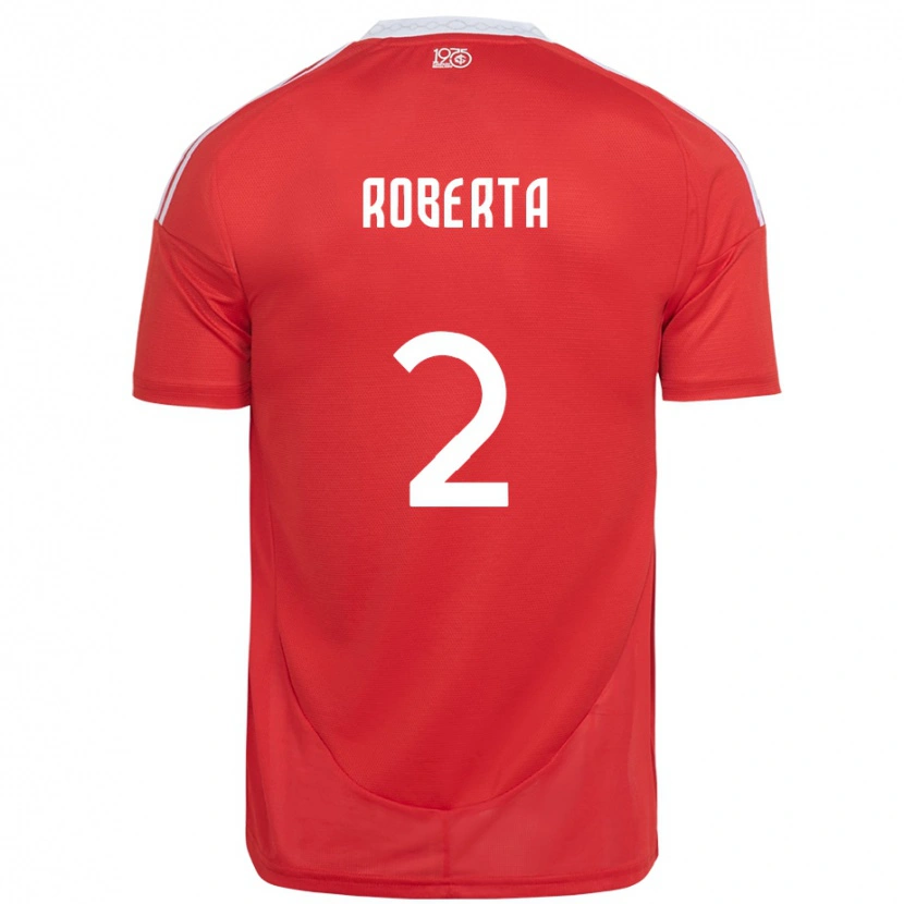 Danxen Hombre Camiseta Roberta #2 Blanco Rojo 1ª Equipación 2025/26 La Camisa