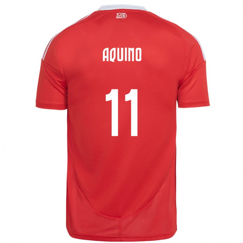 Danxen Hombre Camiseta Belén Aquino #11 Blanco Rojo 1ª Equipación 2025/26 La Camisa
