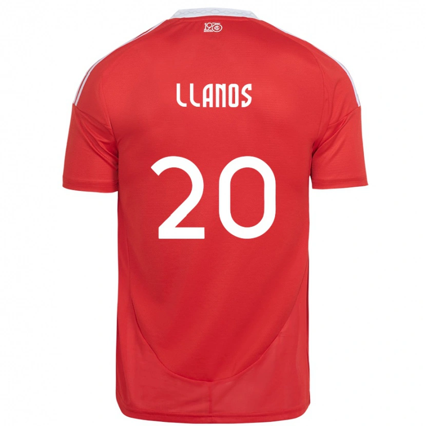 Danxen Hombre Camiseta Pati Llanos #20 Rojo Blanco 1ª Equipación 2025/26 La Camisa