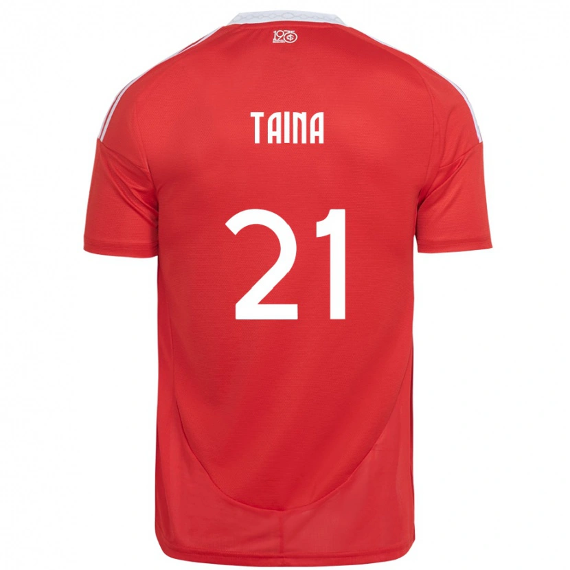 Danxen Hombre Camiseta Tainá #21 Blanco Rojo 1ª Equipación 2025/26 La Camisa