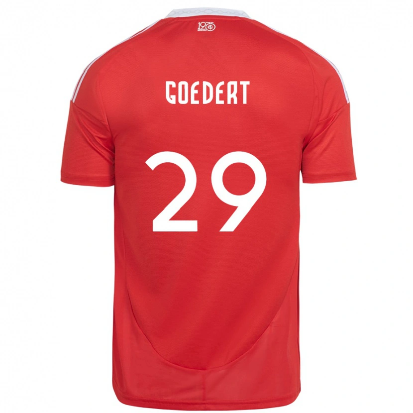 Danxen Hombre Camiseta Alice Goedert #29 Blanco Rojo 1ª Equipación 2025/26 La Camisa