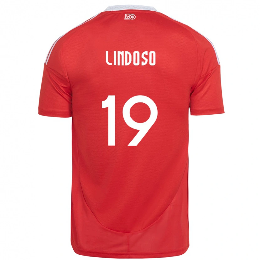 Danxen Hombre Camiseta Rodrigo Lindoso #19 Rojo Blanco 1ª Equipación 2025/26 La Camisa
