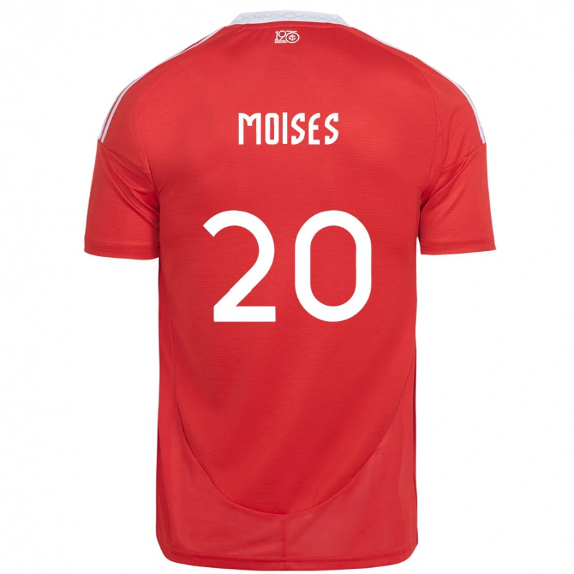 Danxen Hombre Camiseta Moises #20 Blanco Rojo 1ª Equipación 2025/26 La Camisa