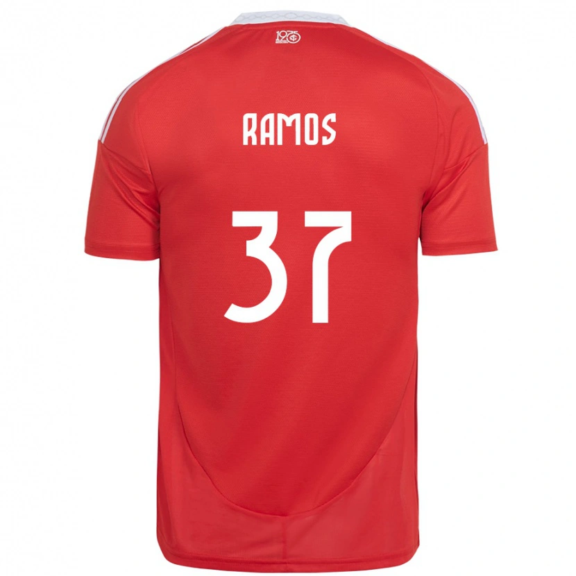 Danxen Hombre Camiseta Lucas Ramos #37 Blanco Rojo 1ª Equipación 2025/26 La Camisa
