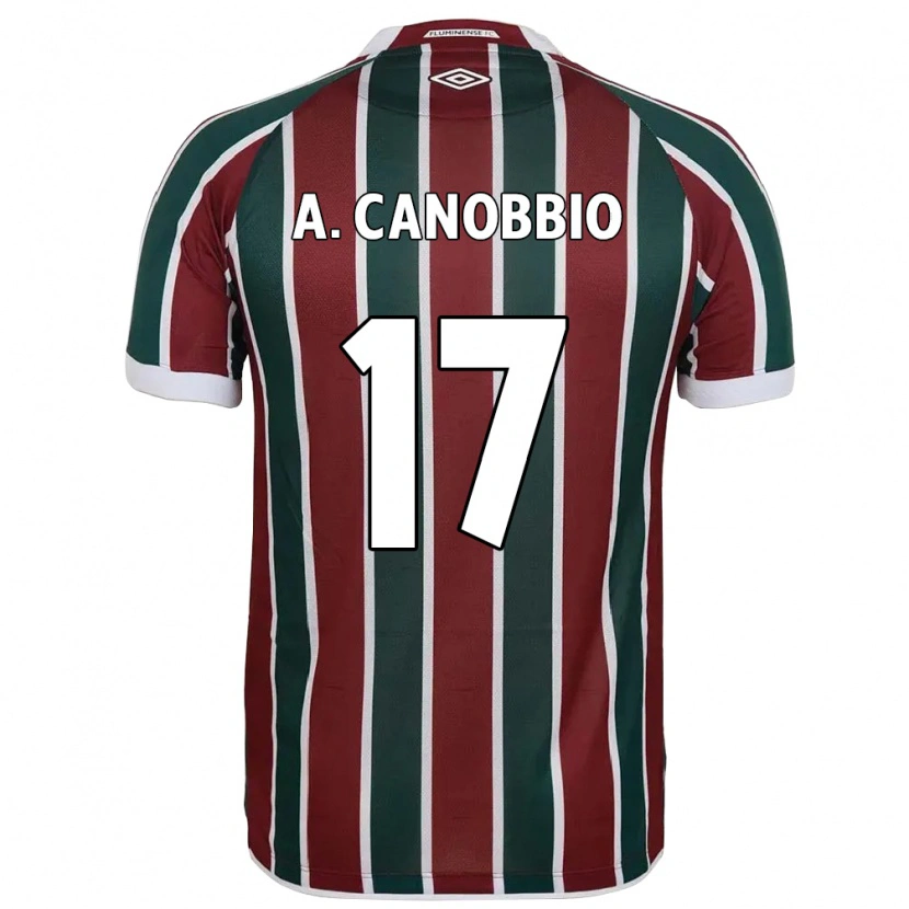 Danxen Hombre Camiseta Agustín Canobbio #17 Verde Granate Blanco 1ª Equipación 2025/26 La Camisa