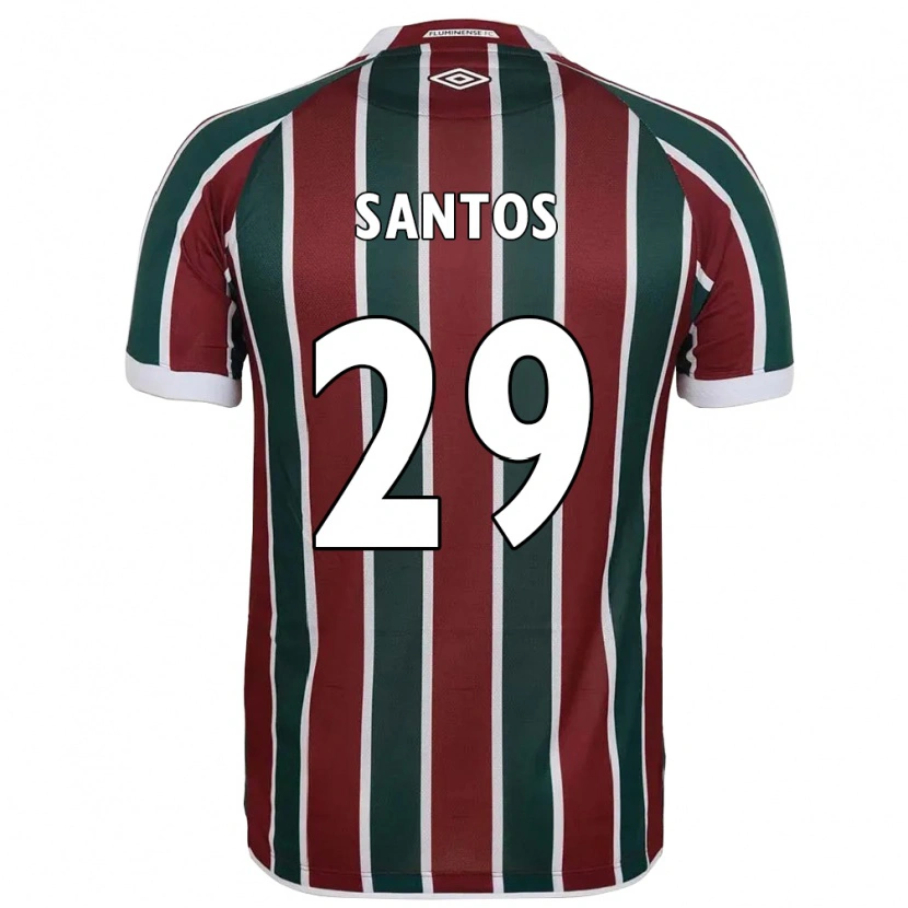 Danxen Hombre Camiseta Thiago Santos #29 Blanco Verde Granate 1ª Equipación 2025/26 La Camisa