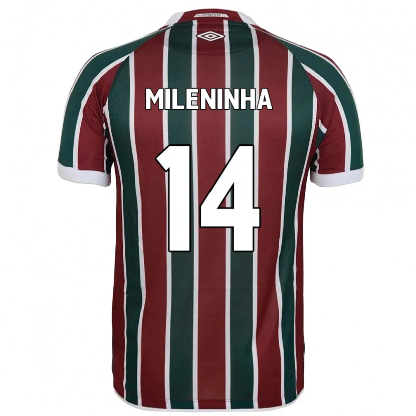 Danxen Hombre Camiseta Mileninha #14 Verde Granate Blanco 1ª Equipación 2025/26 La Camisa