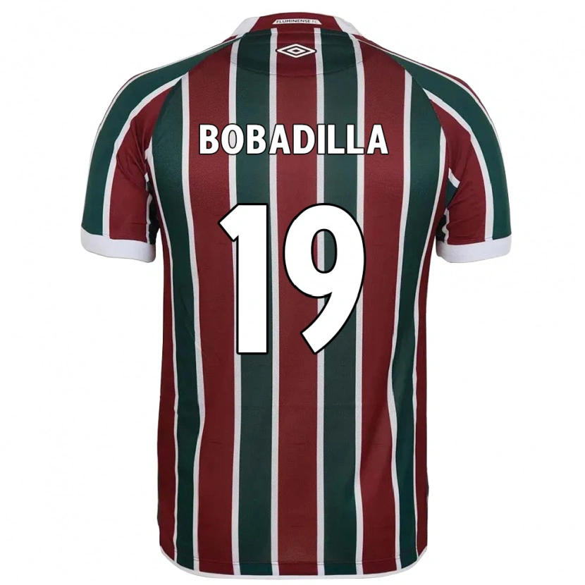 Danxen Hombre Camiseta Raul Bobadilla #19 Verde Granate Blanco 1ª Equipación 2025/26 La Camisa