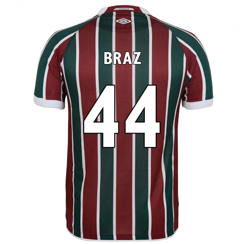 Danxen Hombre Camiseta David Braz #44 Verde Granate Blanco 1ª Equipación 2025/26 La Camisa
