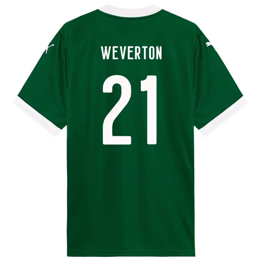 Danxen Hombre Camiseta Weverton #21 Blanco Verde 1ª Equipación 2025/26 La Camisa