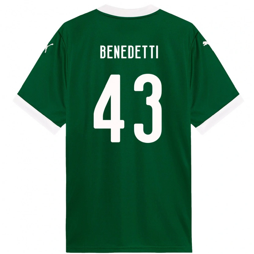 Danxen Hombre Camiseta Luis Benedetti #43 Blanco Verde 1ª Equipación 2025/26 La Camisa